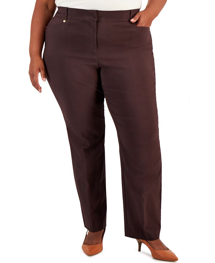 Alfani Plus & Petite Plus Size Curvy Bootcut Tummy-Control Pants, Created  for Macy's - Macy's