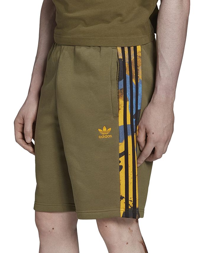 adidas Men\'s Camo Series 3-Stripes Fleece Drawstring Shorts - Macy\'s