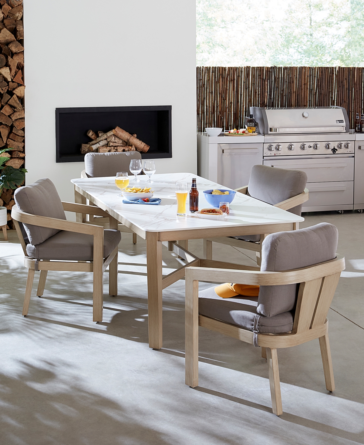 Reid Outdoor 7-pc Dining Set, (Table + 6 Dining Chairs), Created for Macy's