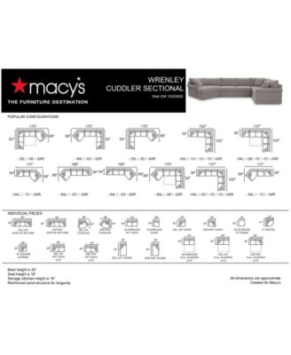 CLOSEOUT! Wrenley 138" 3-Pc. Fabric Sectional Chaise Sleeper Sofa, Created for Macy's