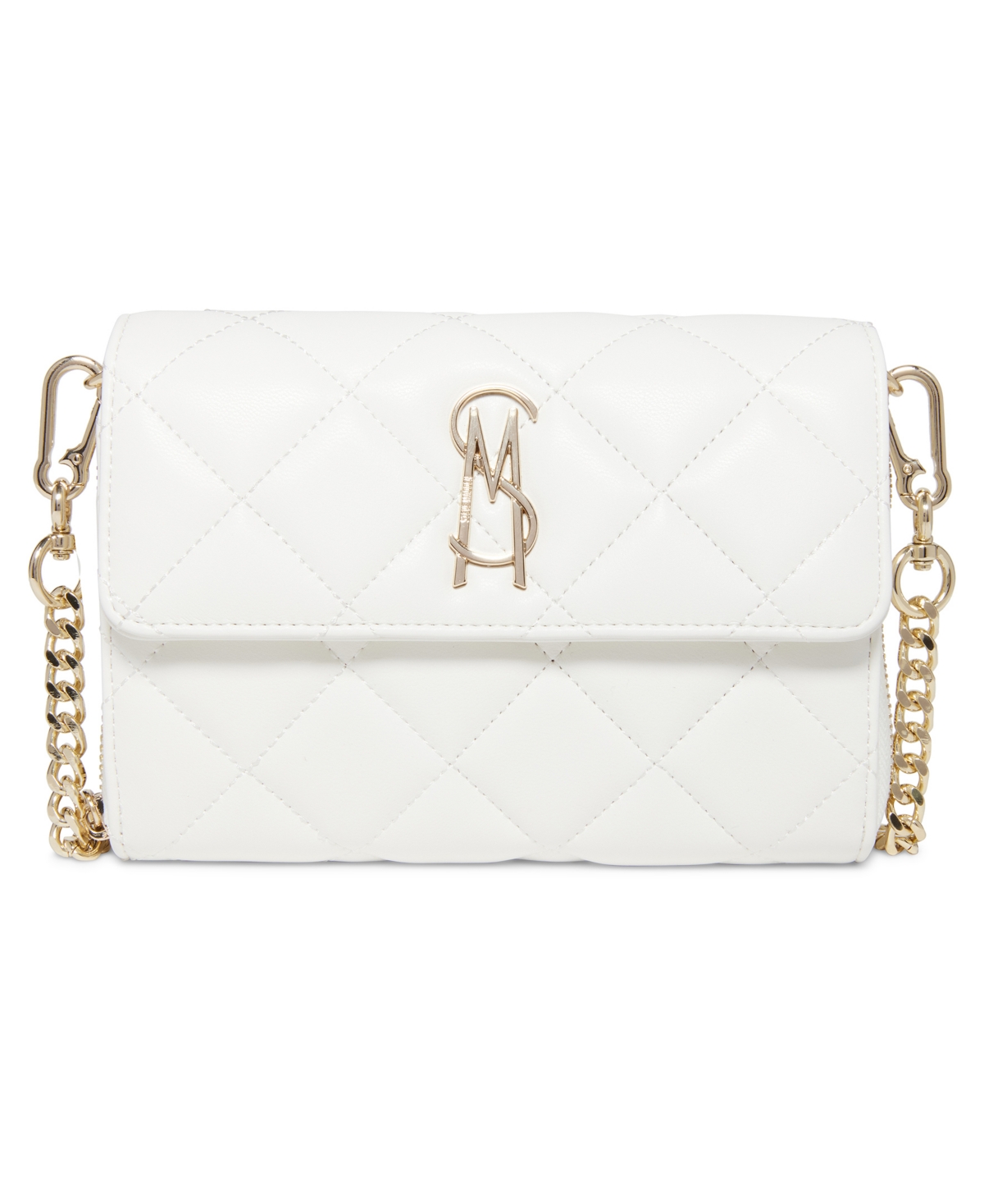 Steve Madden Women's Bcarina Quilted Crossbody Wallet In White Quilt