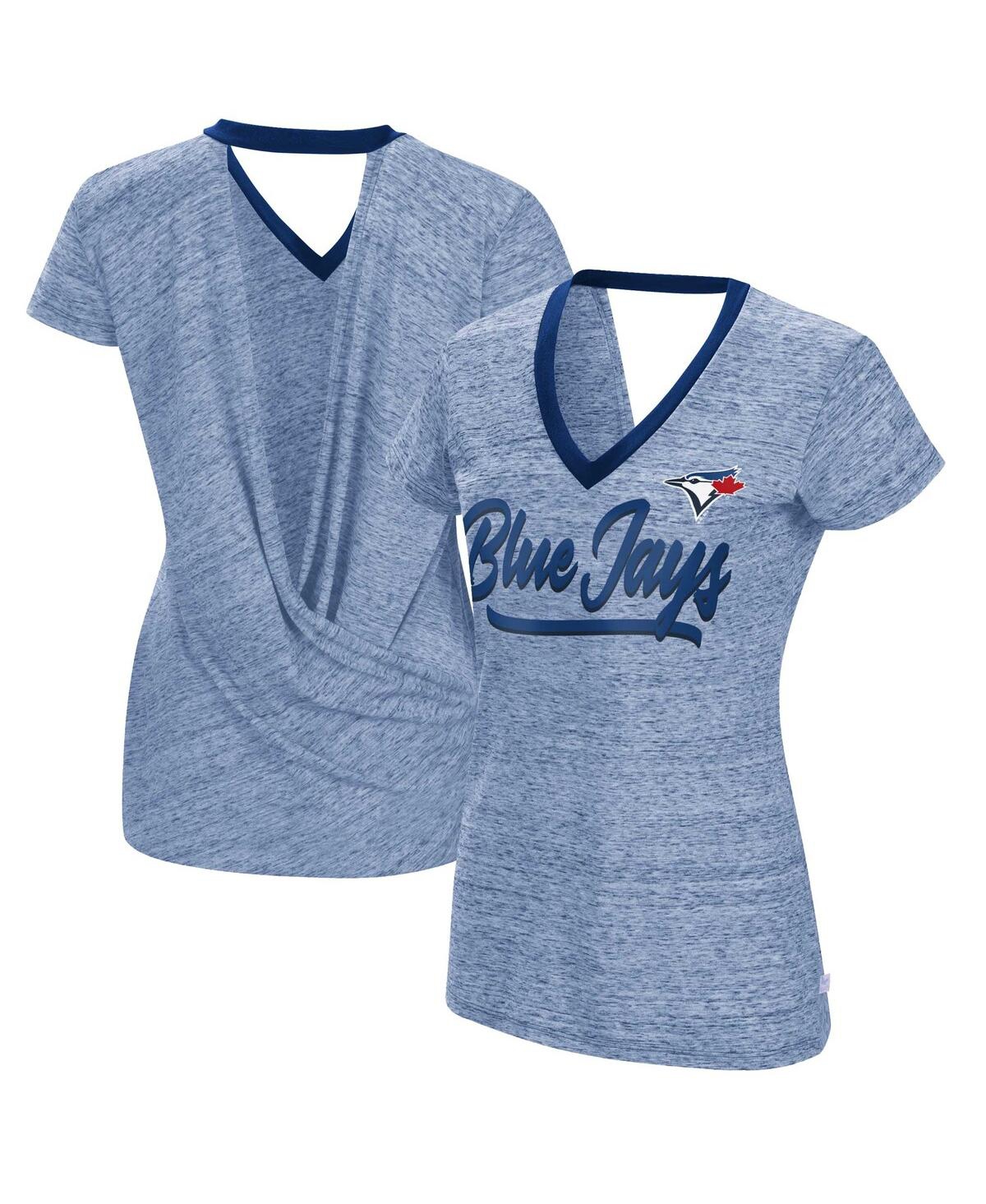 Women's Touch Royal Toronto Blue Jays Halftime Back Wrap Top V-Neck T-shirt - Royal
