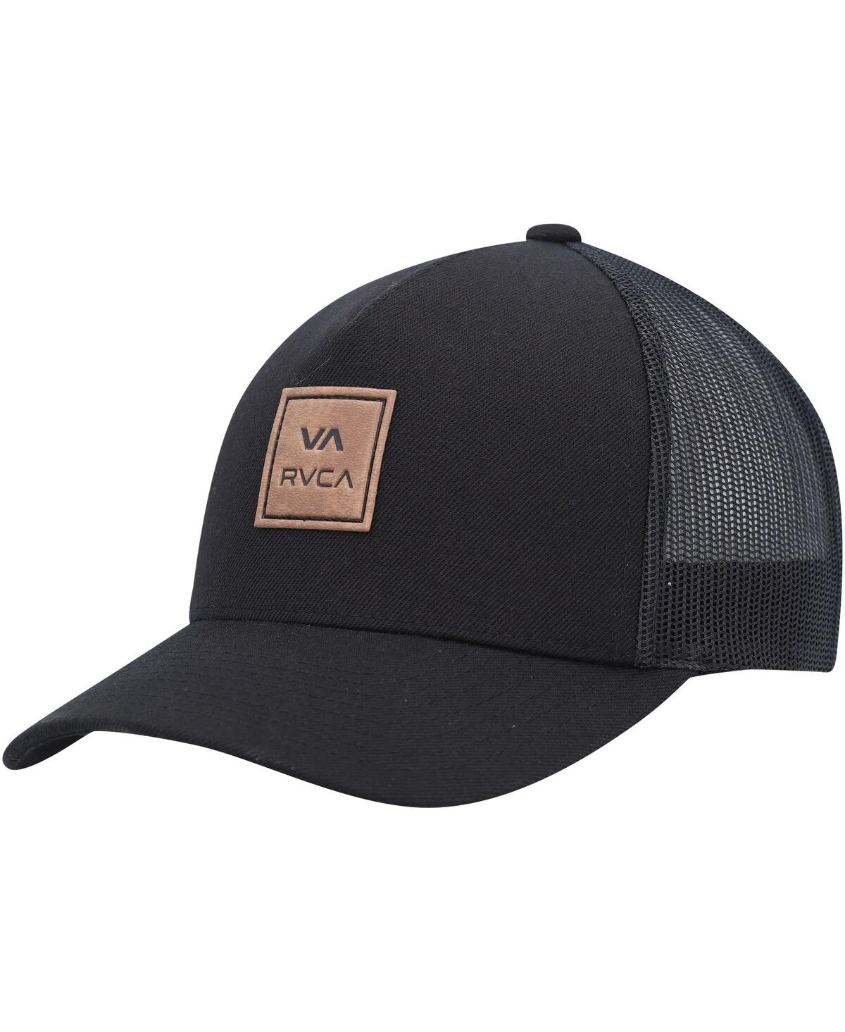 RVCA MEN'S RVCA BLACK VA ALL THE WAY TRUCKER SNAPBACK HAT