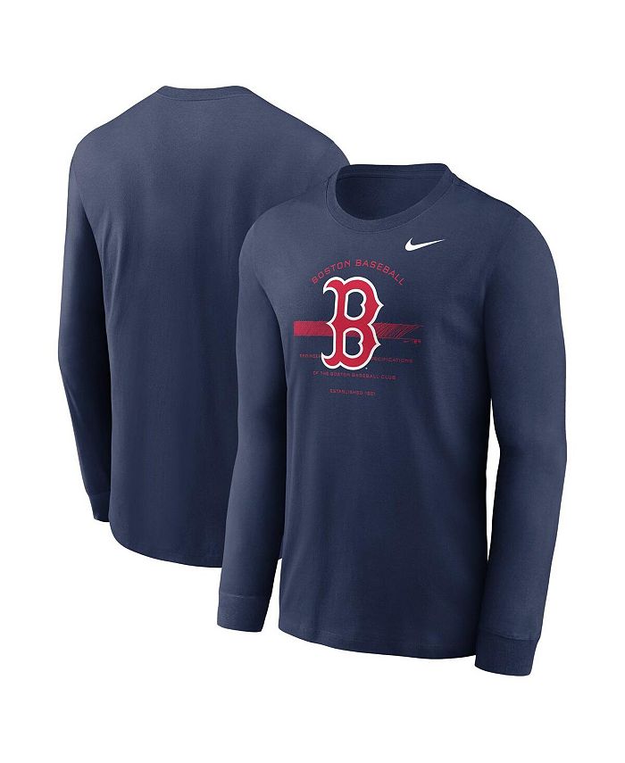 Nike Men's Navy Boston Red Sox Over Arch Performance Long Sleeve T ...