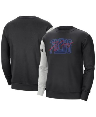Men's Black, Heather Gray Philadelphia 76ers Courtside Versus Force & Flight Pullover Sweatshirt
