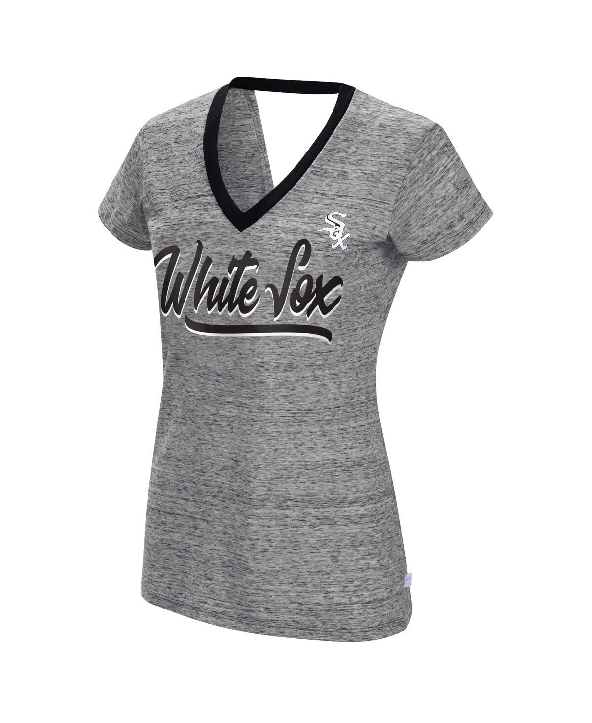 Shop Touché Women's Touch Black Chicago White Sox Halftime Back Wrap Top V-neck T-shirt