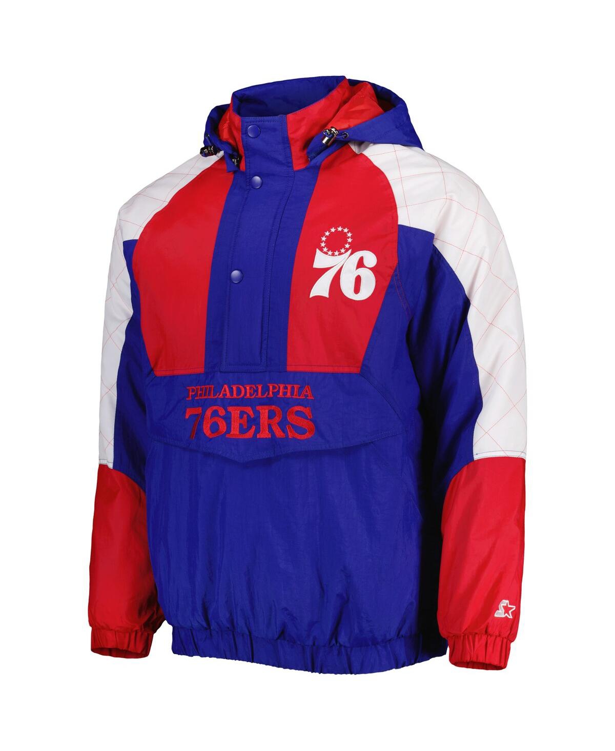 Shop Starter Men's  Royal Philadelphia 76ers Body Check Raglan Hoodie Half-zip Jacket