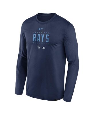 Men's Navy Tampa Bay Rays Authentic Collection Team Logo Legend Performance Long Sleeve T-shirt