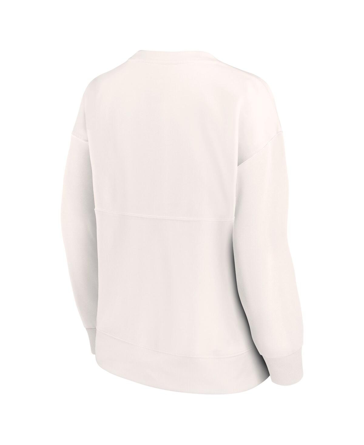 Shop Fanatics Women's  White Phoenix Suns Tonal Leopard Pullover Sweatshirt