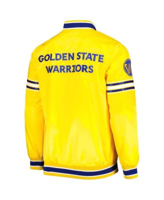 Men's Gold Golden State Warriors Slider Satin Full-Snap Varsity Jacket