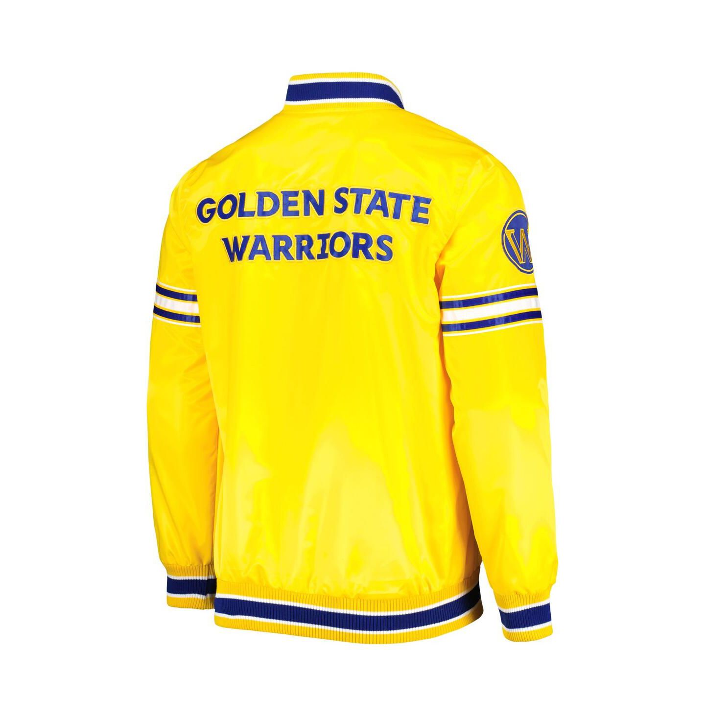 Мужская куртка Starter Gold Golden State Warriors Slider Satin Full-Snap Varsity — фото 4