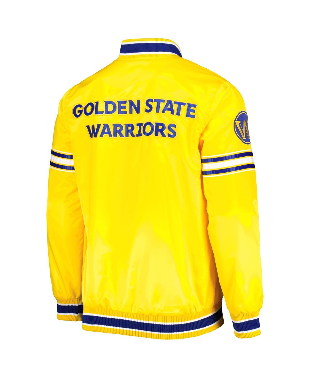 Shop Starter Men's  Gold Golden State Warriors Slider Satin Full-snap Varsity Jacket