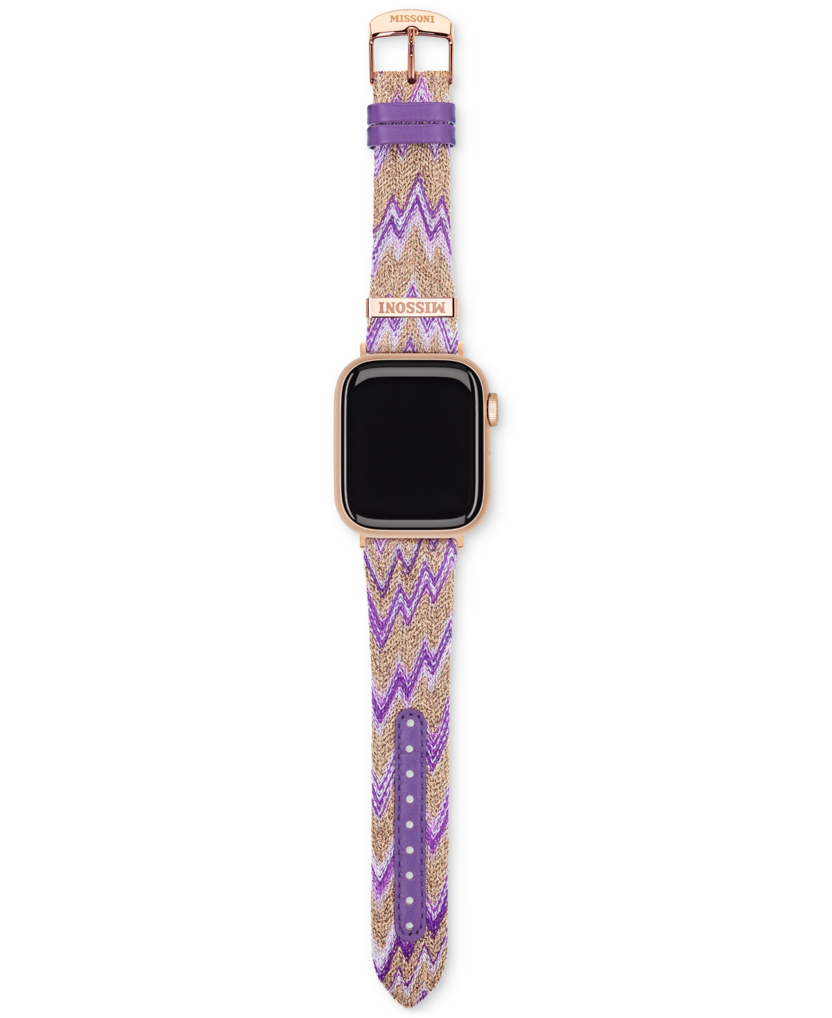Shop Missoni Purple Multicolor Zigzag Fabric Strap For Apple Watch 38/40/41mm