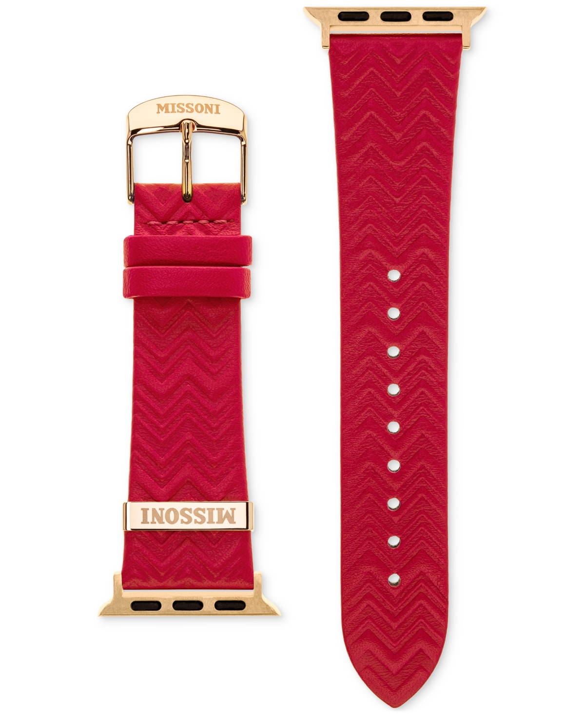Missoni Red Zigzag Leather Strap For Apple Watch 38/40/41mm