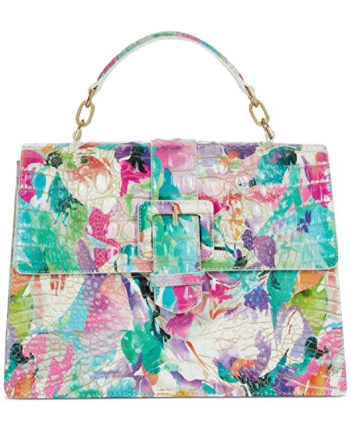 BRAHMIN Hallie Satchel - Leather Crossbody Bag With Buckle Detail & Adjustable Strap