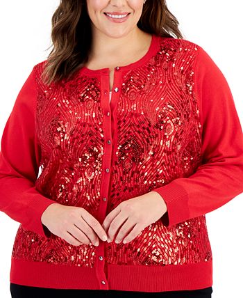 Long sequin cardigan sales plus size