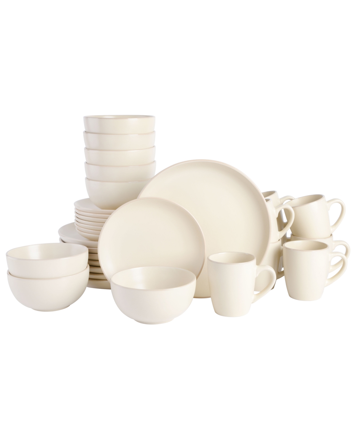 Home Rockaway 32 Piece Dinnerware Set, Service for 8 - Black