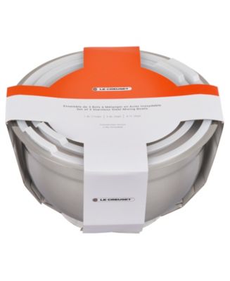 Le Creuset Set of 3 Stainless Steel Mixing Bowls with Lids - Macy's