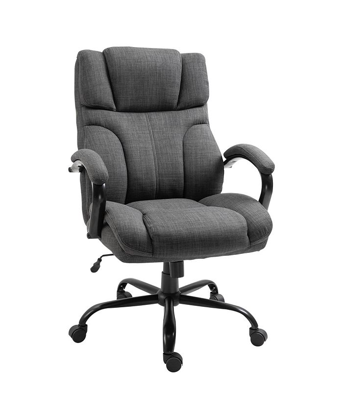 Vinsetto 500lbs Swivel Big/Tall Office Computer Desk Chair w/ Wheels, Deep Grey Macy's