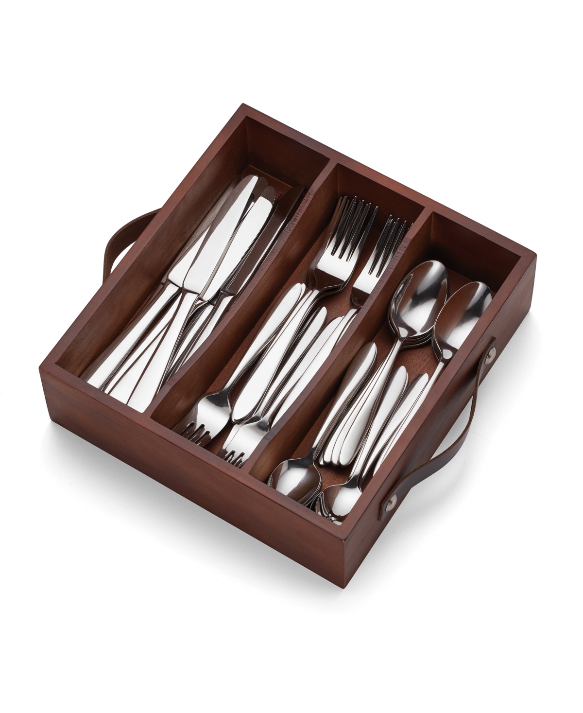 Oneida Mooncrest 30 Piece Flatware Set With Caddy In Metallic And Stainless