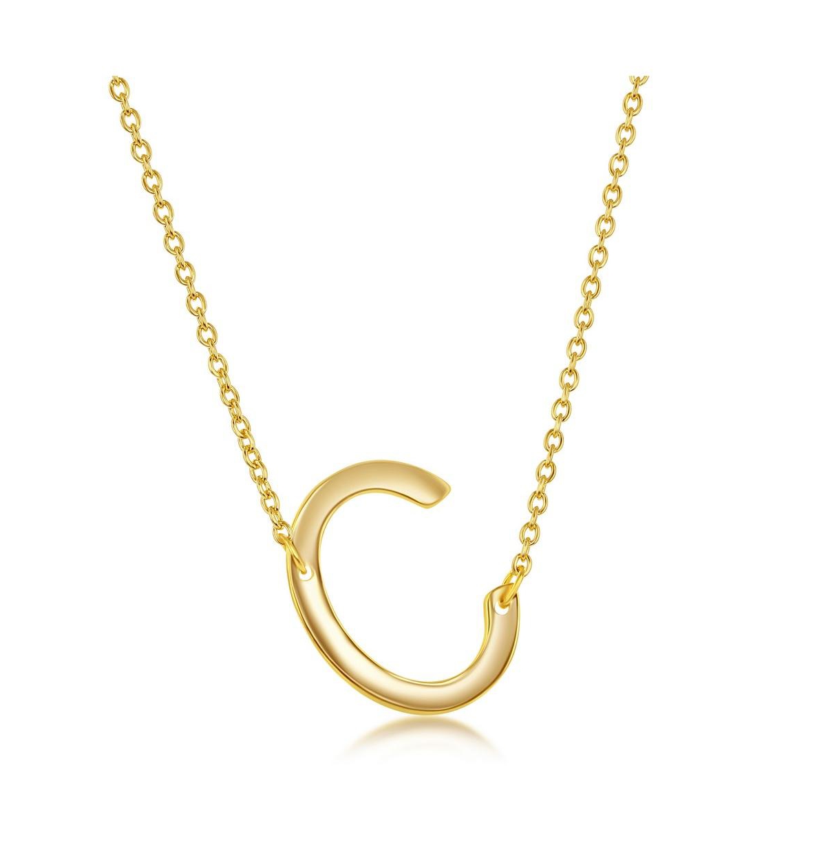 Gold Tone Sideways Initial Necklace - Gold c