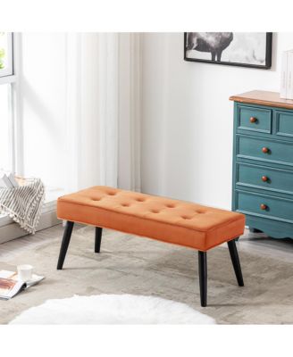 Velvet Tufted Bedroom Bench for Living Room & Entryway