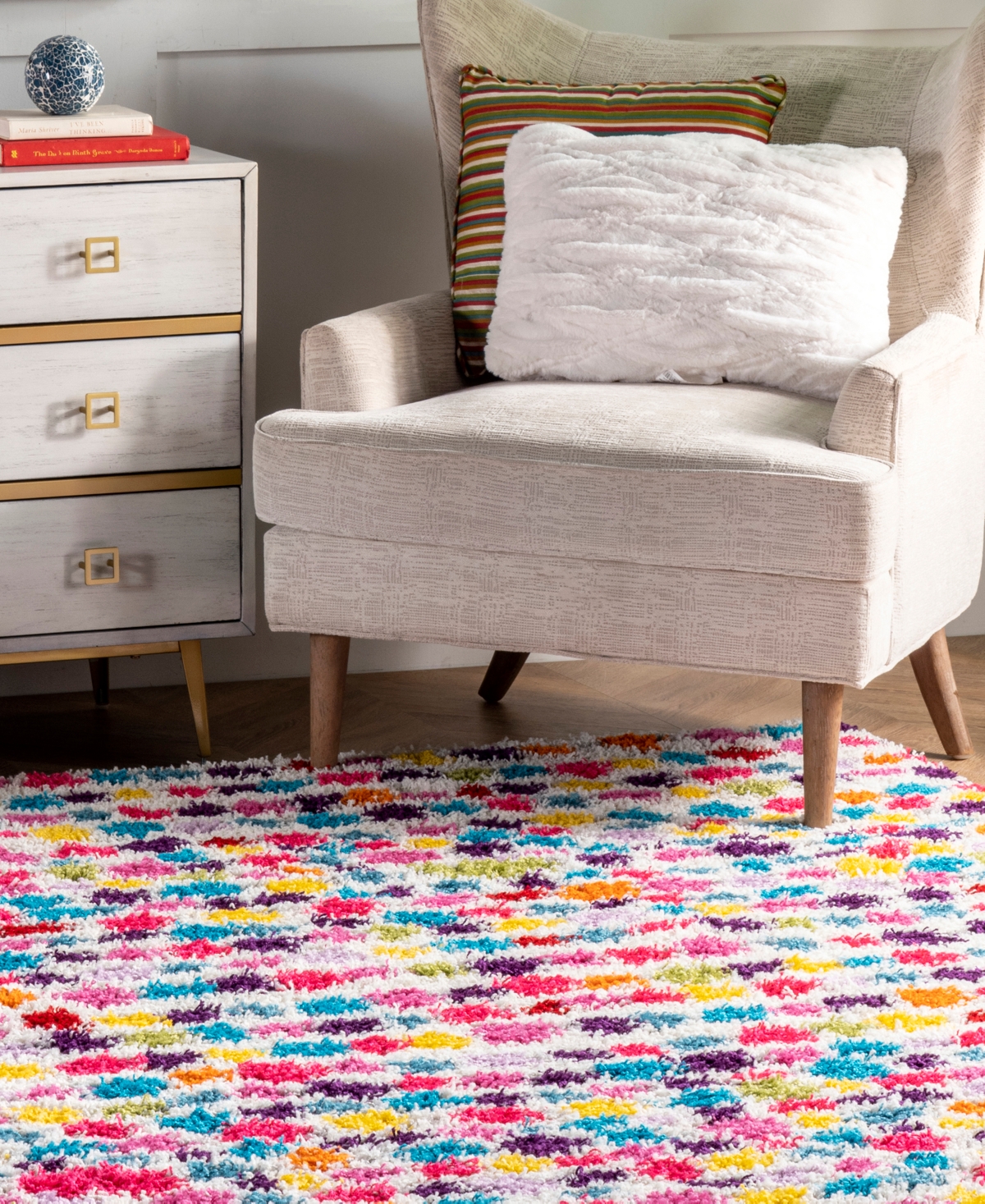 nuLoom Expo Lux Allard Striped Shag 12' Area Rug