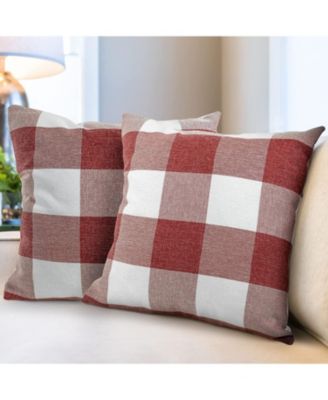 16 x 16 inches 2 Pack Buffalo Plaid Throw Pillow Outdoor & Indoor Covers