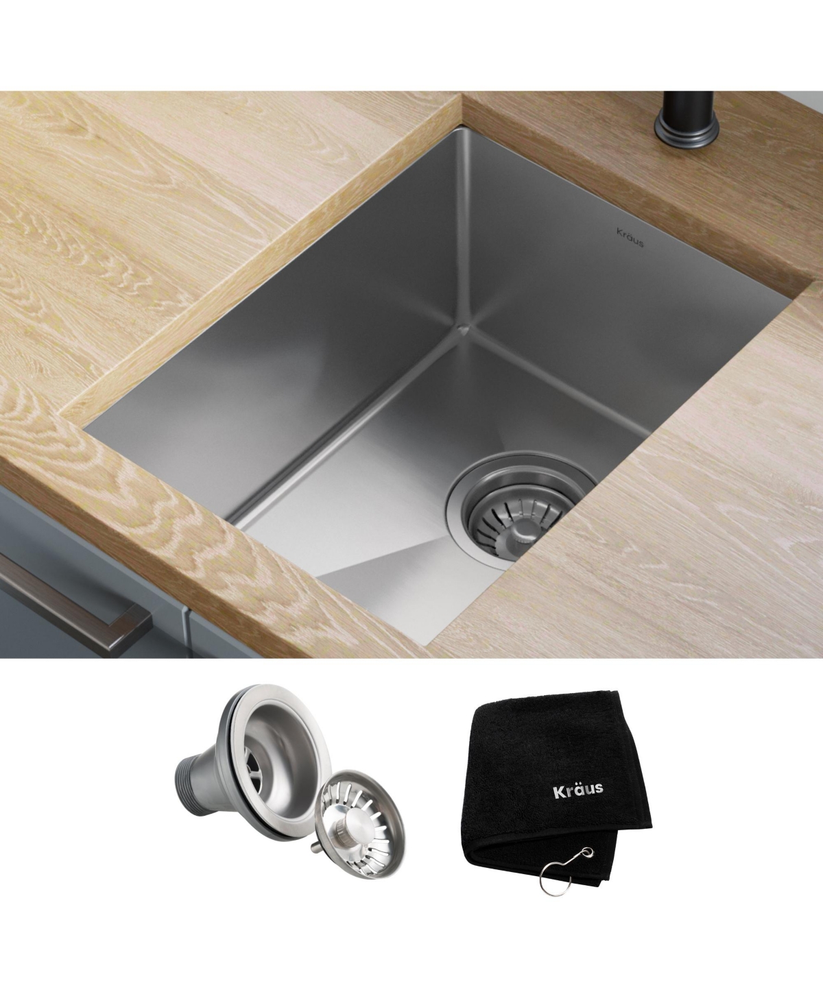 Standart Pro 14 in. 16 Gauge Undermount Single Bowl Stainless Steel Kitchen Bar Sink - Stainless steel