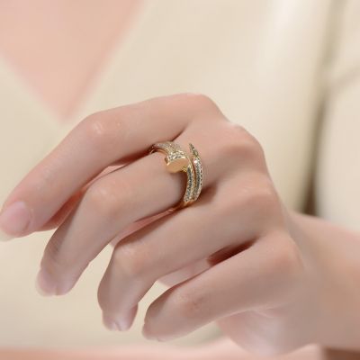 RA 14K Gold Plated With Cubic Zirconia Bypass Modern Ring
