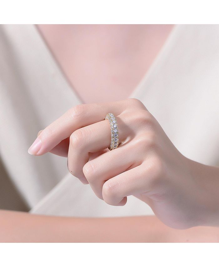 Rachel Glauber RA Sterling Silver 14K Gold Plated Clear Cubic Zirconia ...