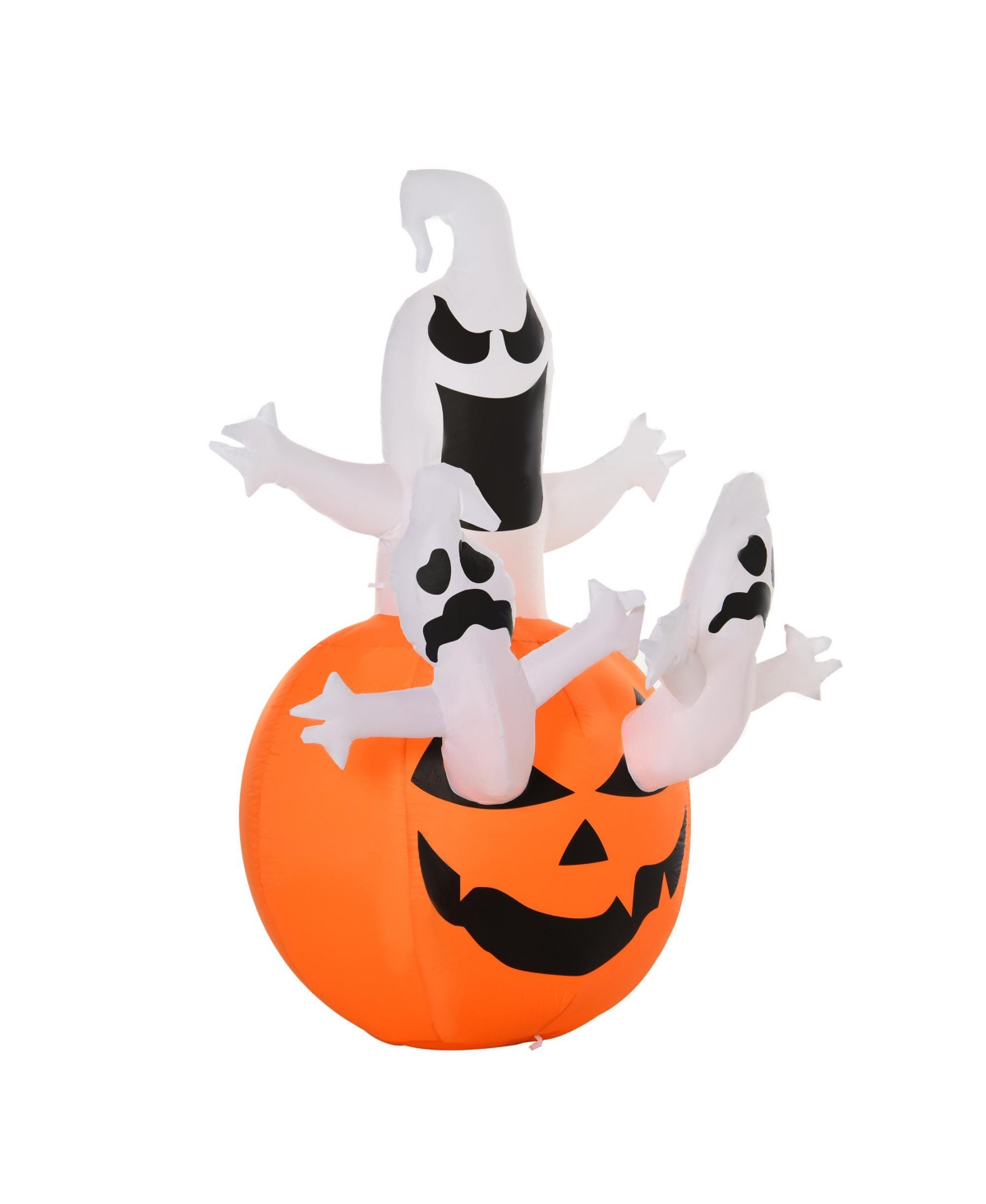 Inflatable Halloween Pumpkin Yard Decoration Led Light Up for Holiday - White
