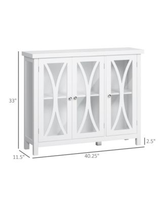 Kitchen Sideboard Storage Cabinet with Glass Door Adjustable Shelf