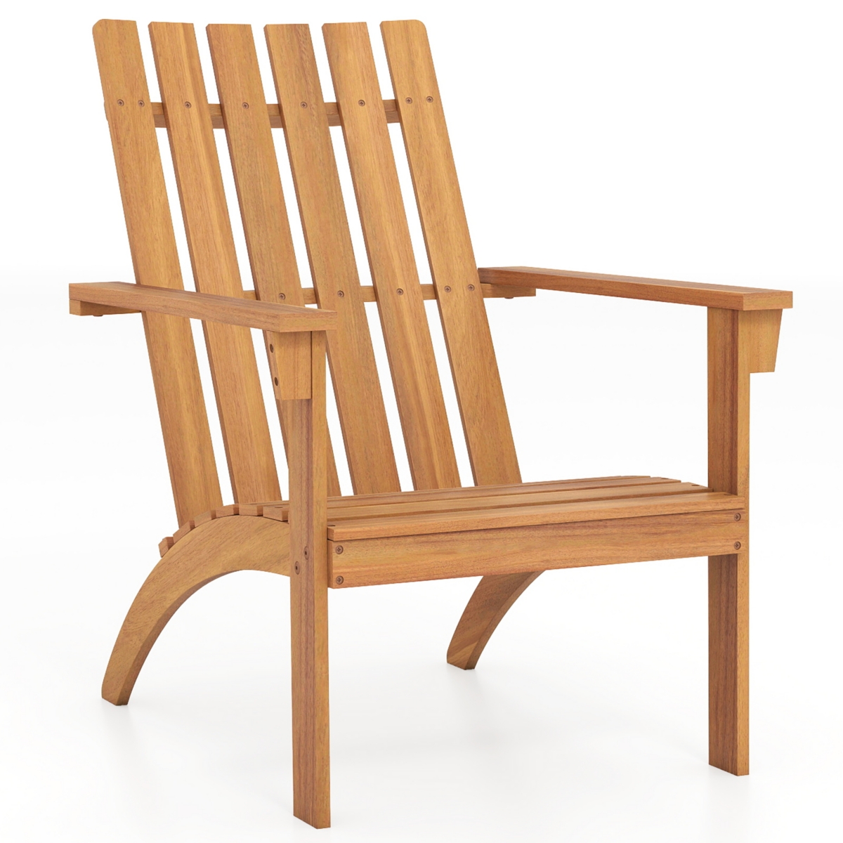 Costway Patio Adirondack Chair Acacia Wood Lounge Armrest Garden Deck
