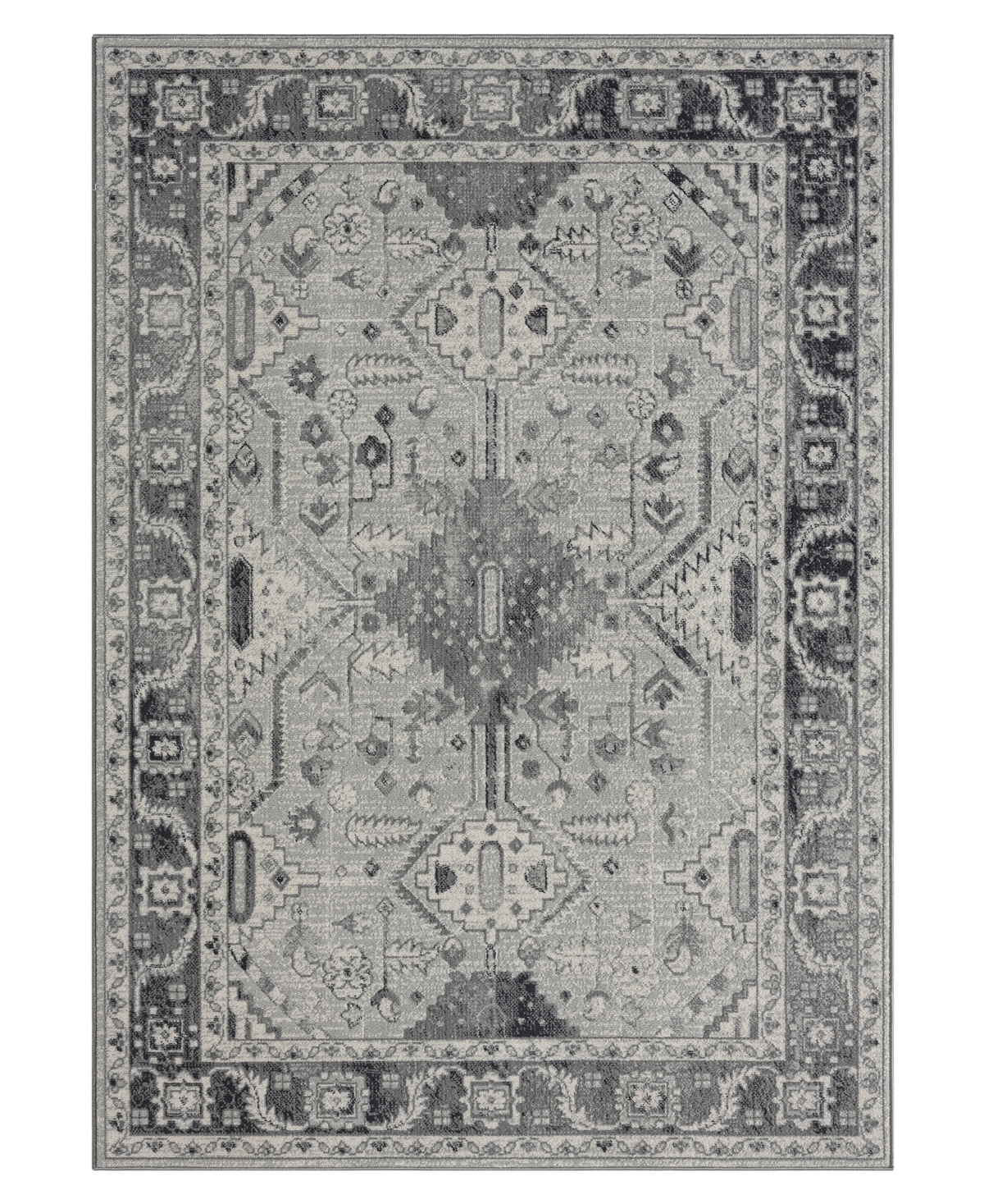 Lr Home Rosy RIDGE82131 7'9in x 9'9in Area Rug - Gray