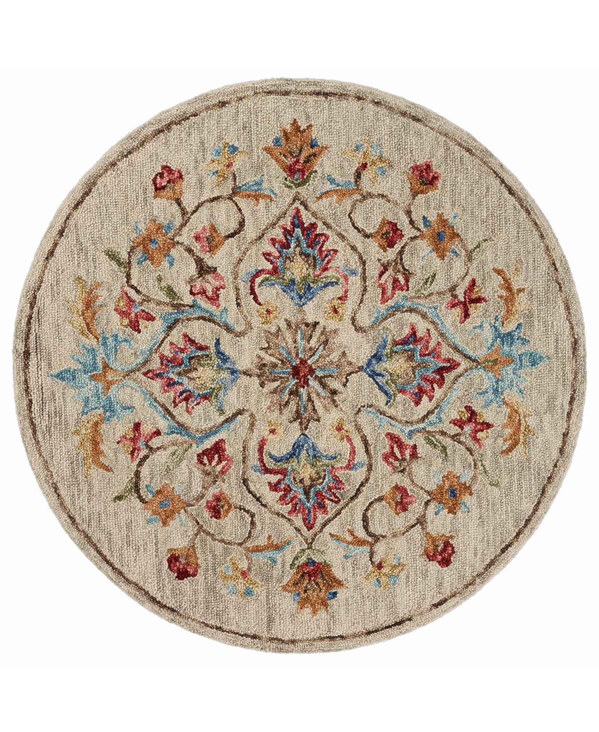Lr Home Sweet Sinuo54102 4' X 4' Round Area Rug In Beige