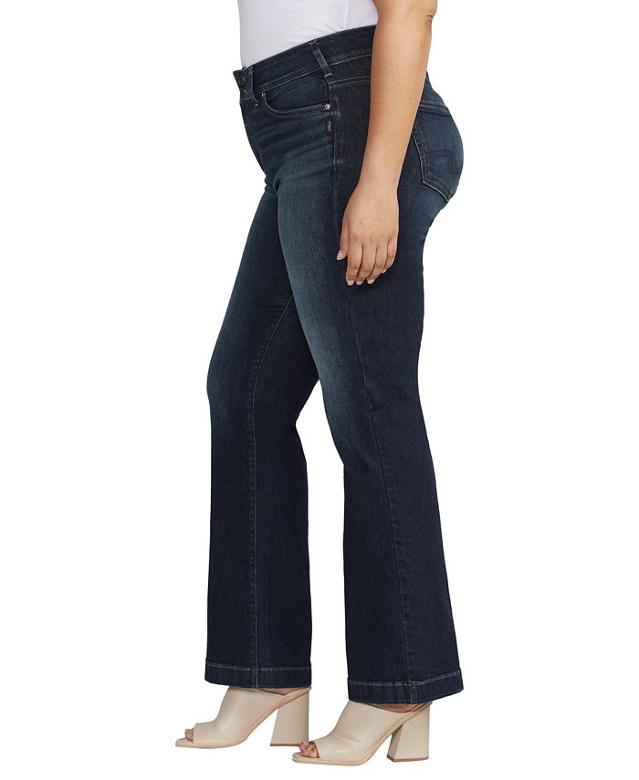 Silver Jeans Co. Plus Size Suki Mid Rise Curvy Fit Slim Bootcut Jeans, Med Wash Ekc391, 54 più Donna