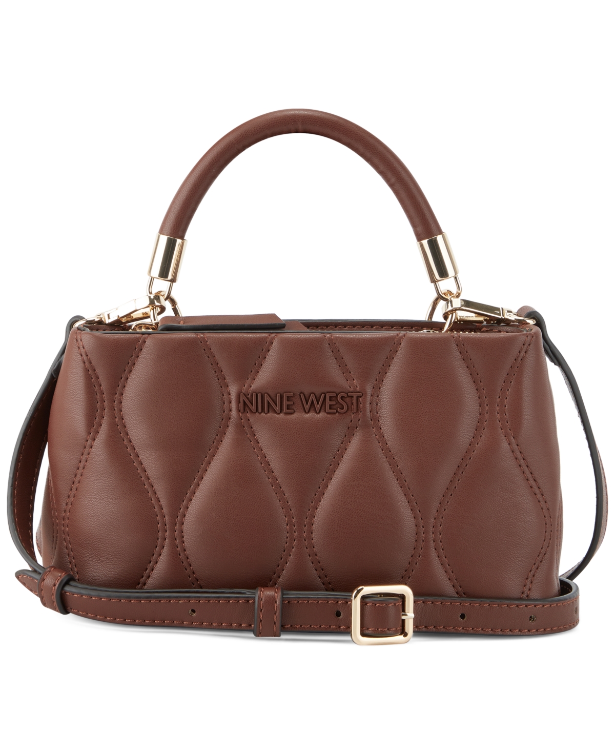 Nine West Women s Aurelie Mini Satchel Crossbody Bag Mahogany Smart Closet
