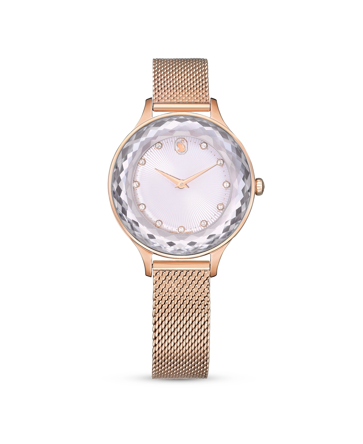 Shop Swarovski Women's Quartz Octea Nova Rose Gold-tone Metal Watch, Swiss Made 33mm In Pink