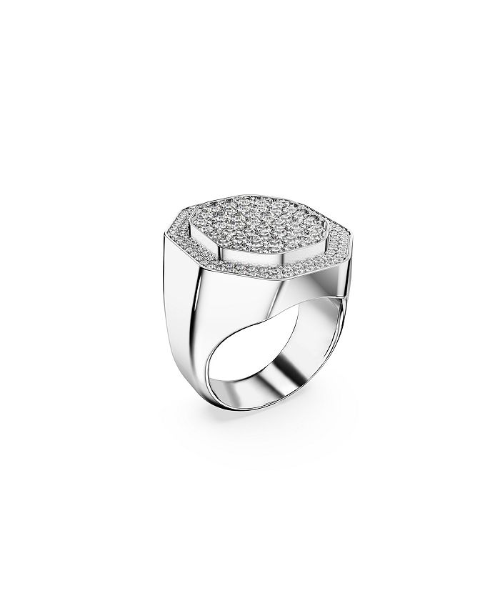 Swarovski Crystal Octagon Shaped White Dextera Cocktail Ring - Macy's