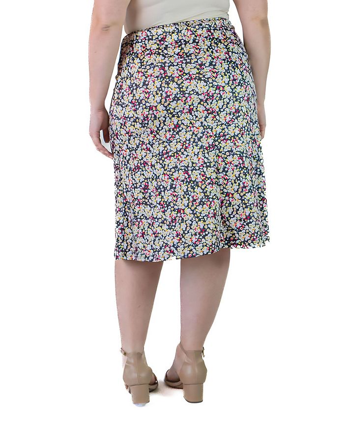 24seven Comfort Apparel Plus Size A-line Elastic Waist Skirt - Macy's