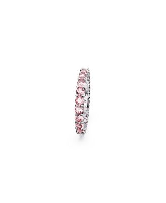 Crystal Round Cut Pink Matrix Ring