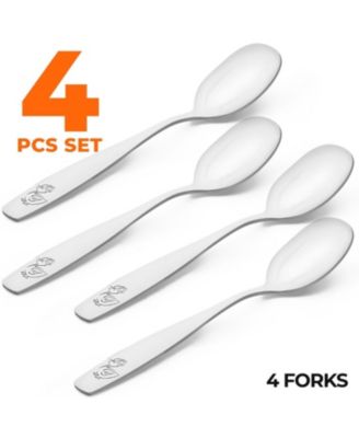 Kids and Toddler Cutlery Set Designed For Self Feeding - 4 Piece Spoon