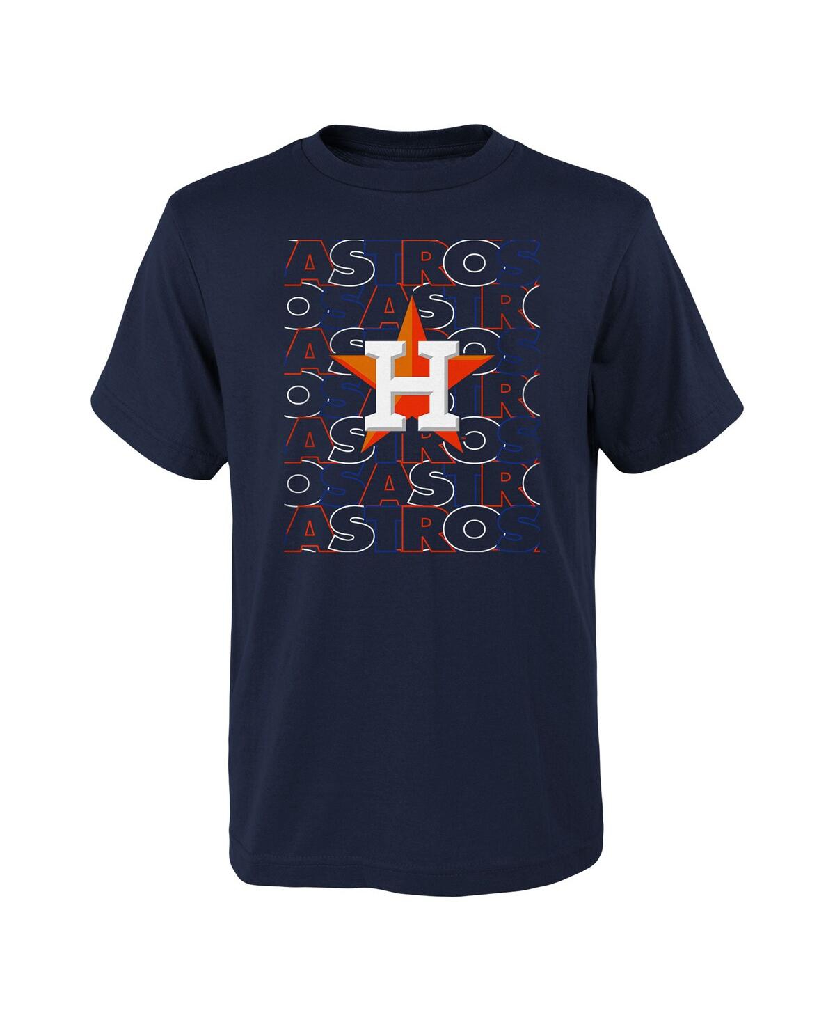 Outerstuff Kids' Big Boys And Girls Navy Houston Astros Letterman T-shirt