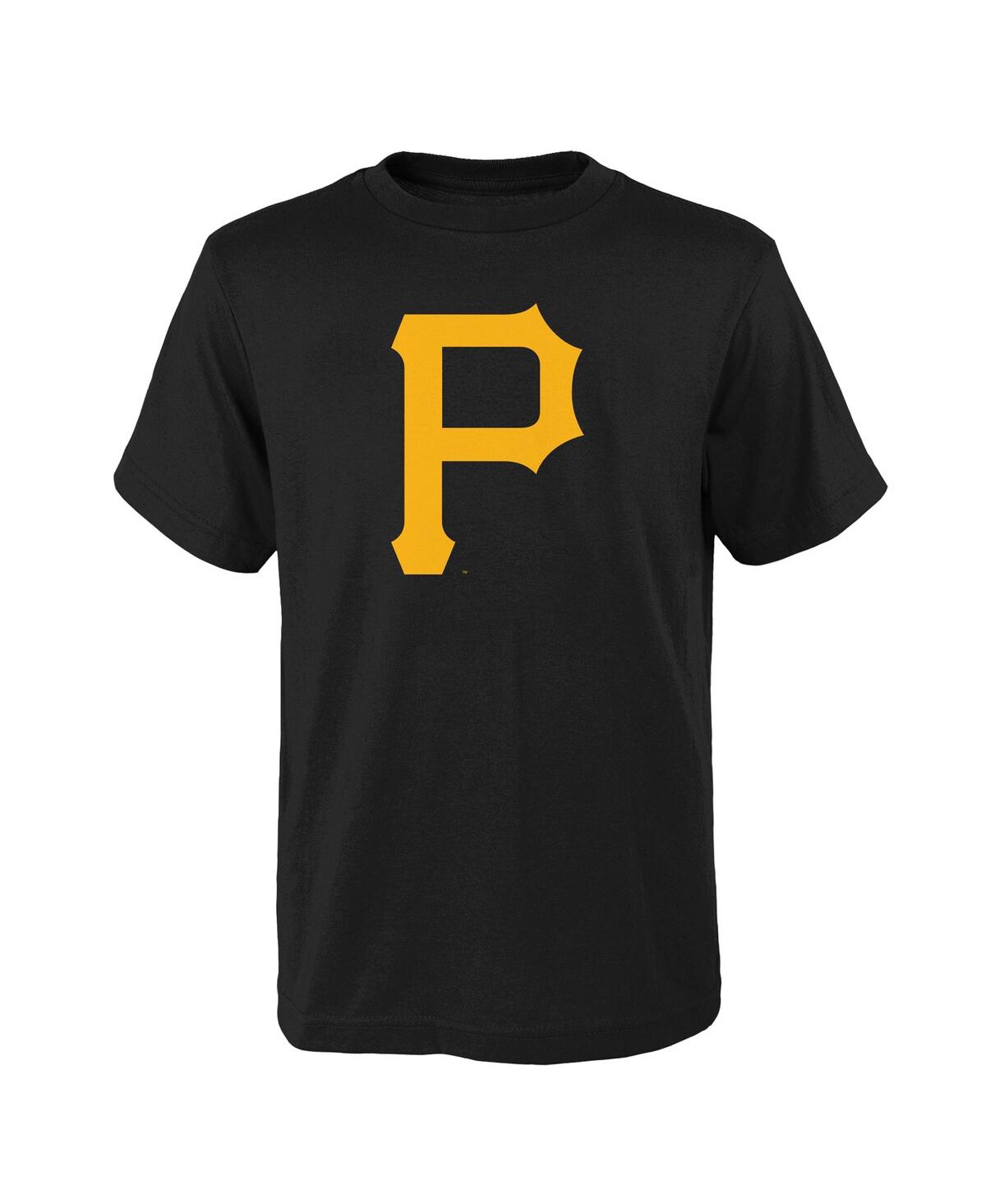 Outerstuff Kids' Big Boys And Girls Black Pittsburgh Pirates Logo Primary Team T-shirt