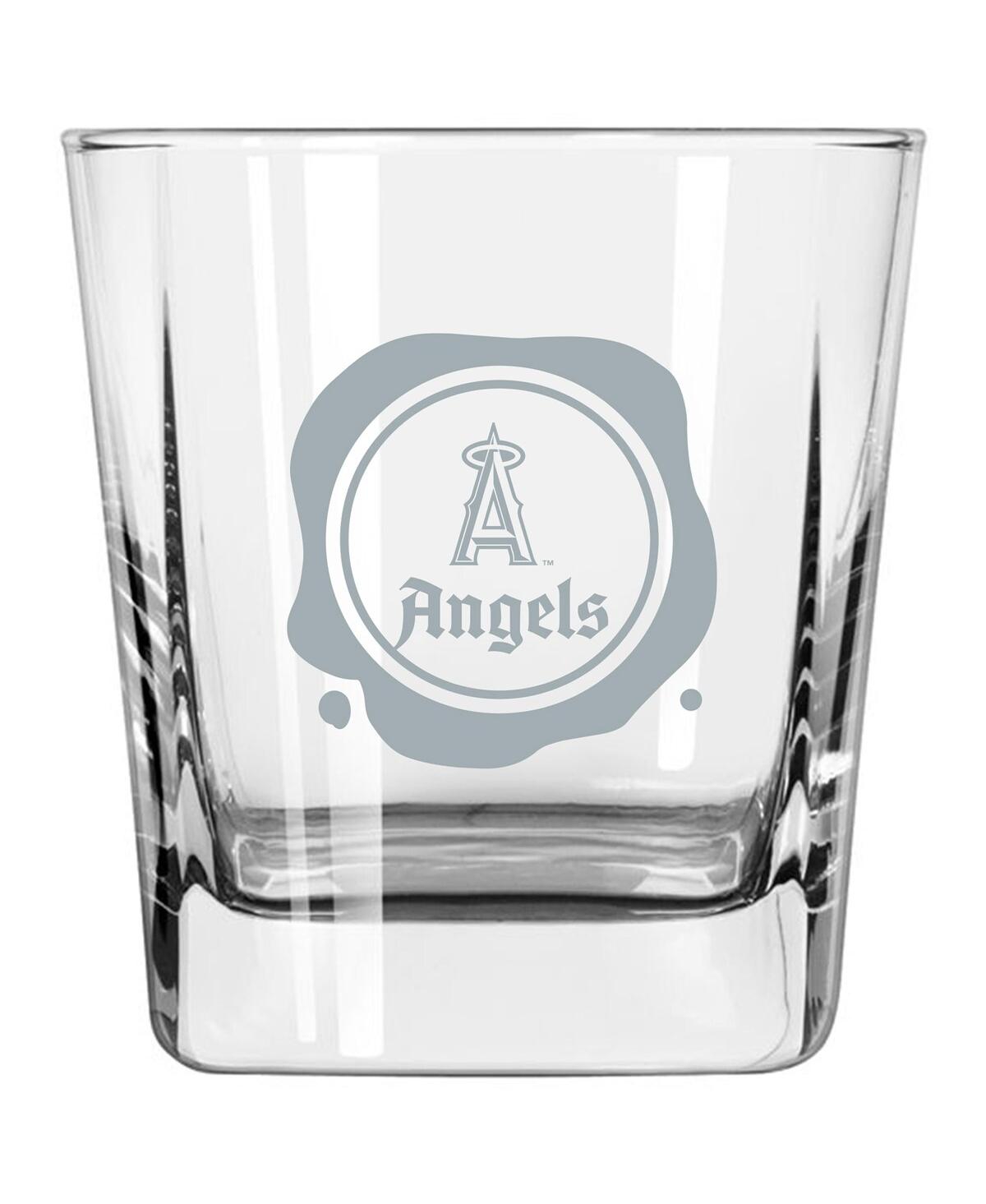Logo Brands Los Angeles Angels 14 oz Frost Stamp Old Fashioned Glass In Clear