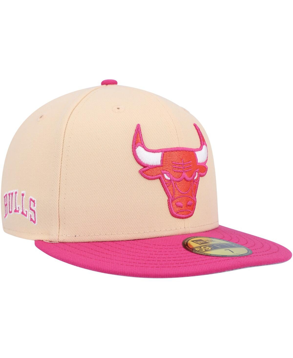 Men's New Era Pink Chicago Bulls Passion Mango 59FIFTY Fitted Hat - Pink