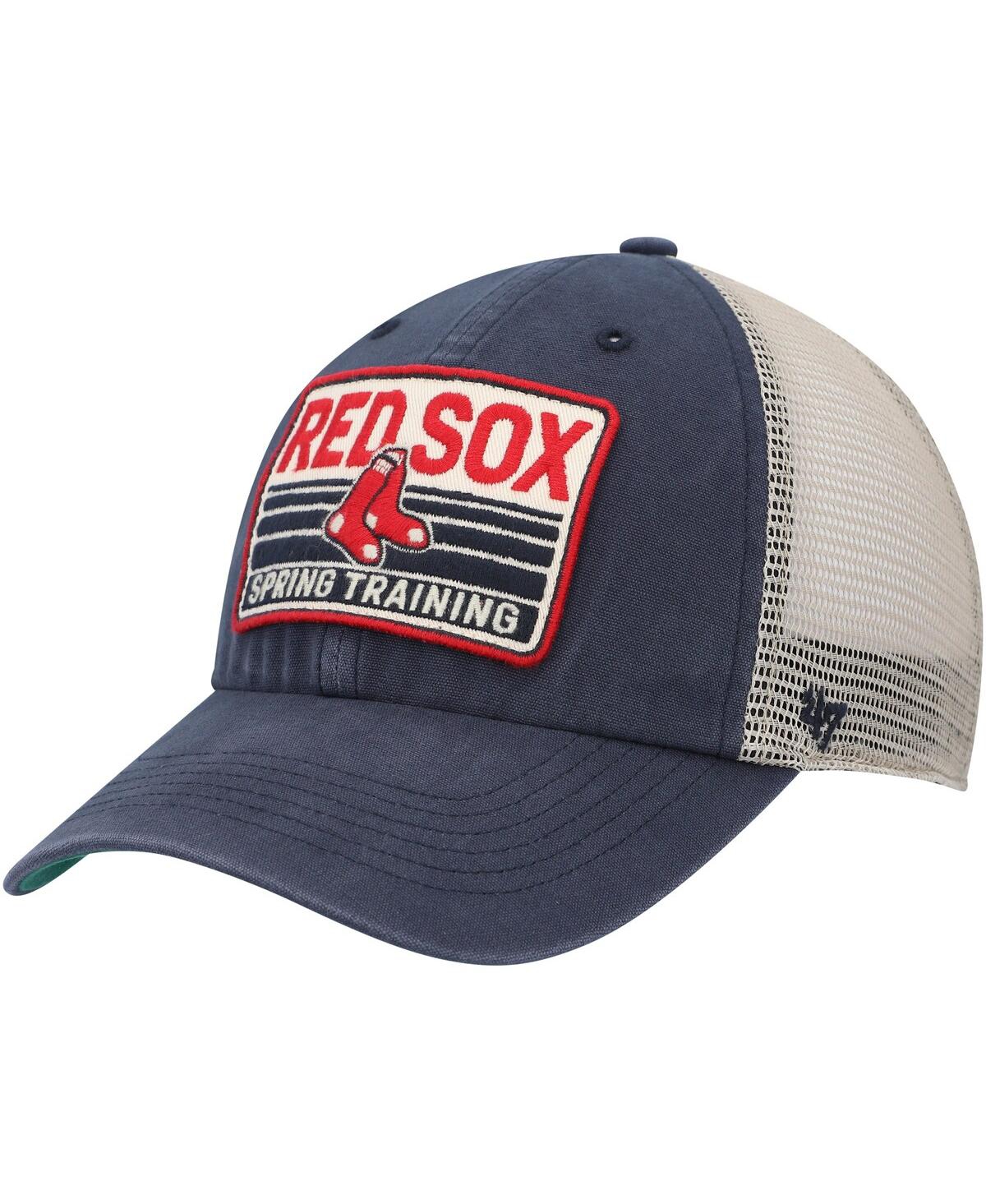 Men's '47 Brand Tan Boston Red Sox Four Stroke Clean Up Trucker Snapback Hat - Tan