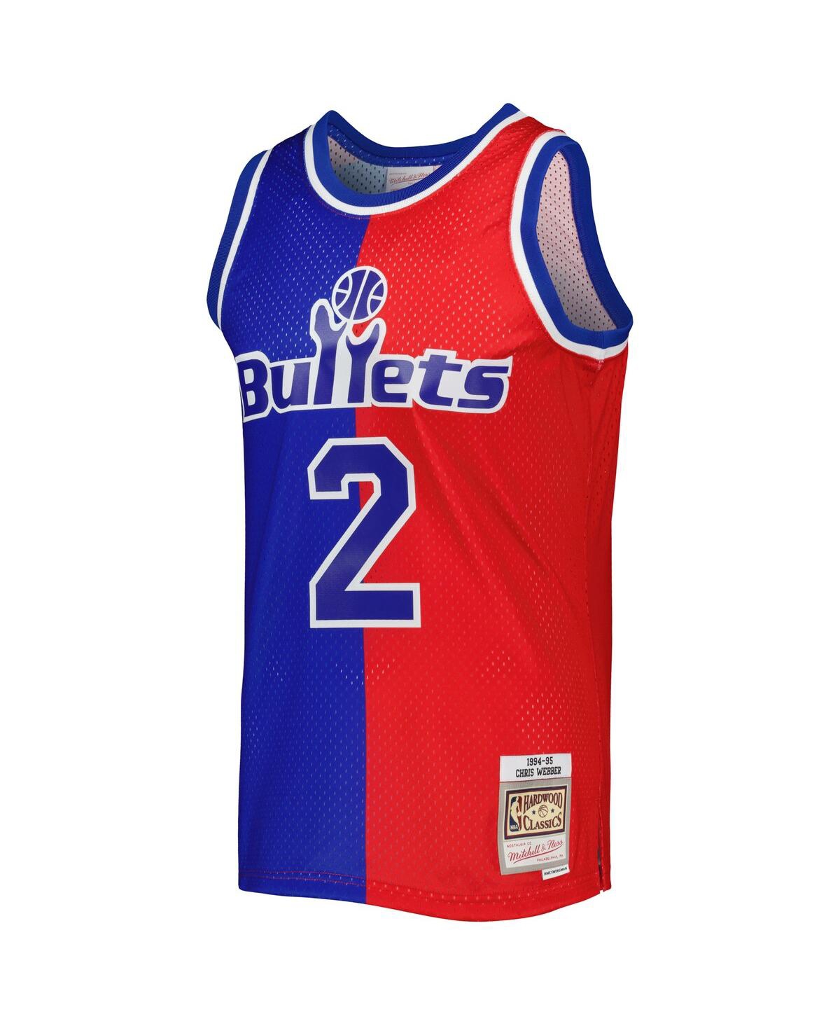 Men's Mitchell & Ness Chris Webber Red Washington Bullets Hardwood Classics 1994-95 Split Swingman Jersey - Red