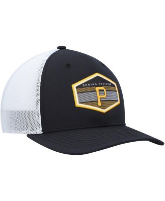 Men's Black, White Pittsburgh Pirates Spring Training Burgess Trucker Snapback Hat